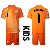 England Jordan Pickford #1 Målvakt Replika babykläder Bortaställ Barn VM 2022 Kortärmad (+ korta byxor)